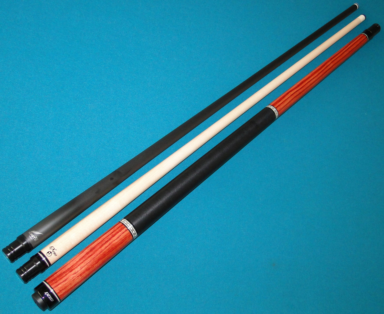 Mezz and Exceed cues with Ignite shaft